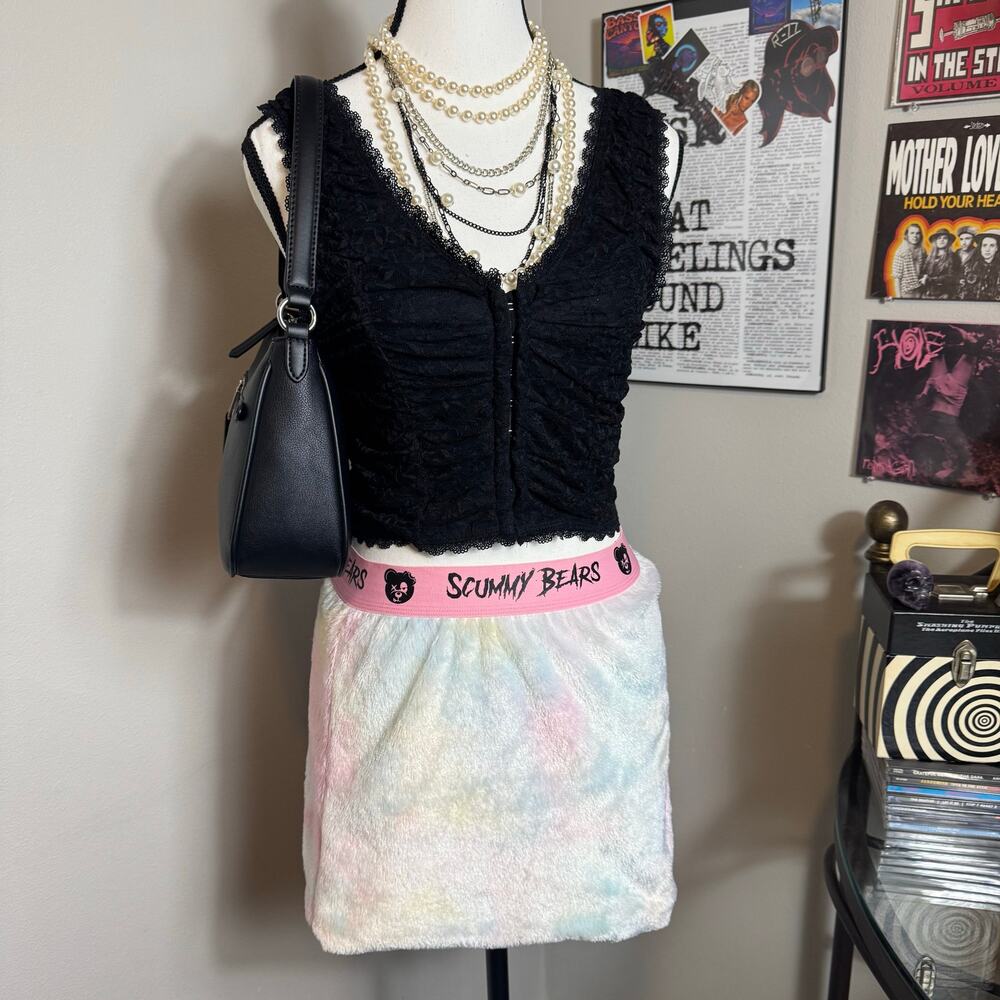 Scummy Bears Faux Fur Fuzzy Skirt
